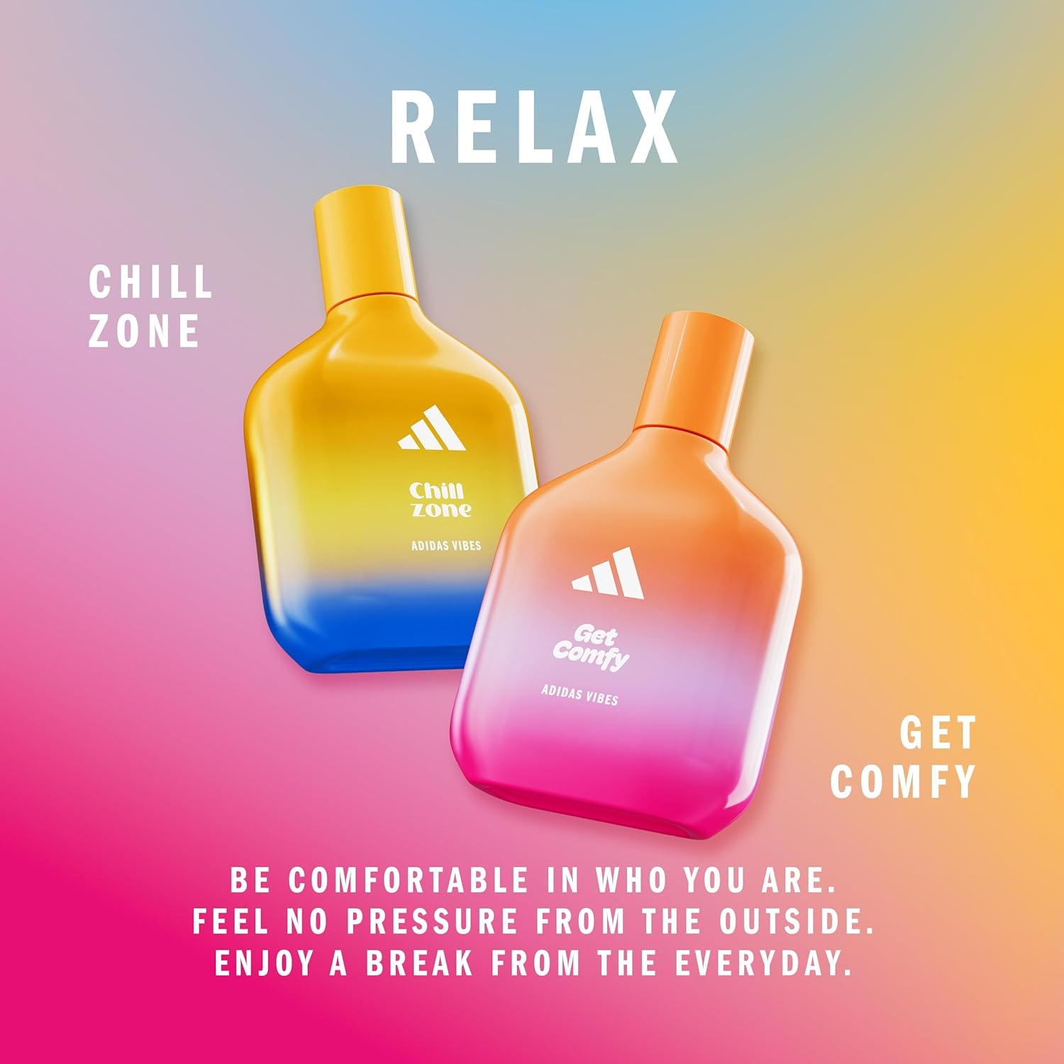 Adidas Vibes Chill Zone Eau De Parfum for All, Relaxing and Comforting, Long Lasting Fragrance, Lavender and Vanilla 100Ml image number 4