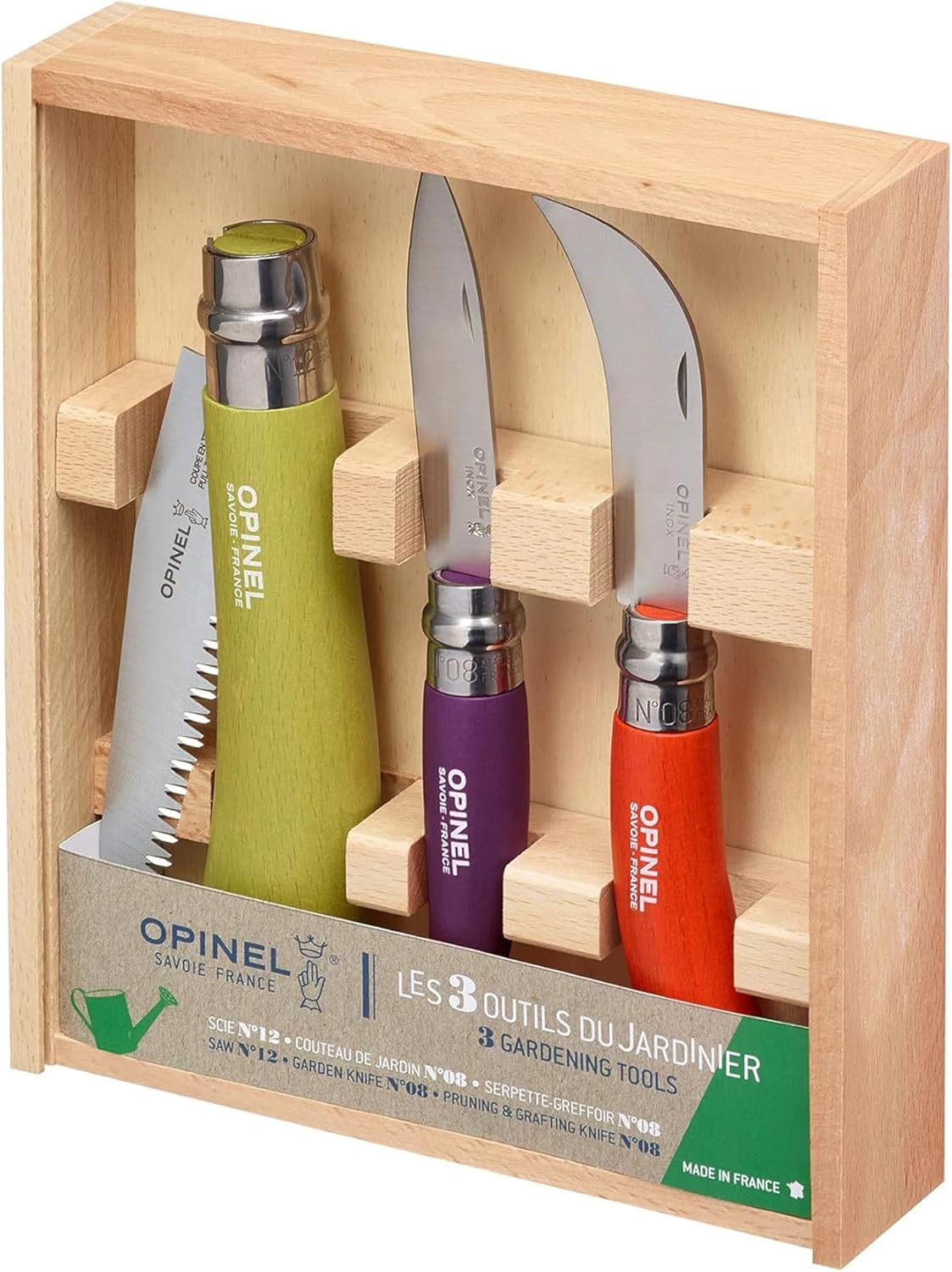 Opinel 3-In-1 Gardener'S Tool Wooden Box with N Degree12 Apple Green Handle Saw Knife image number 1