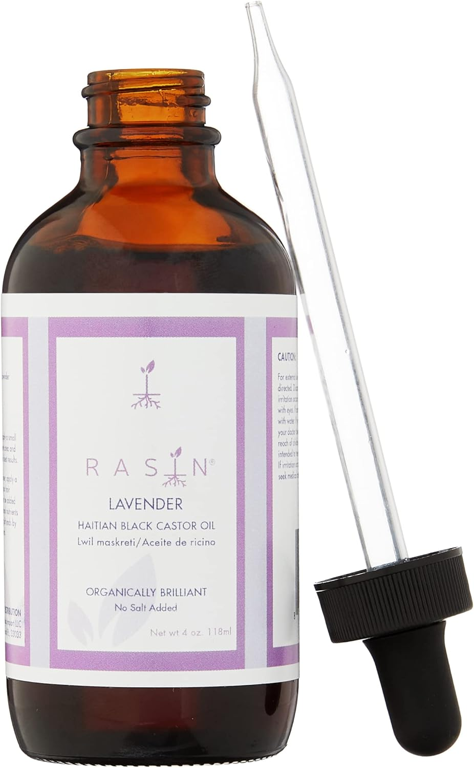 RASIN Haitian Black Castor Oil with Lavender - Pure Lwil Maskriti, Aceite De Ricino Moisturizing Formula - Helps Strengthen Hair, Skin, Nails - Natural Emollient, Moisturizer, Anti-Aging Plant Essence image number 6