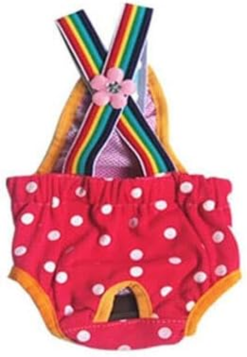 AIMALL Female Pet Dog Cat Puppy Diaper with Suspenders, Reusable Sanitary Nappy Pants for Menstrual Care, Heat Protection, Washable Underwear in Multiple Sizes