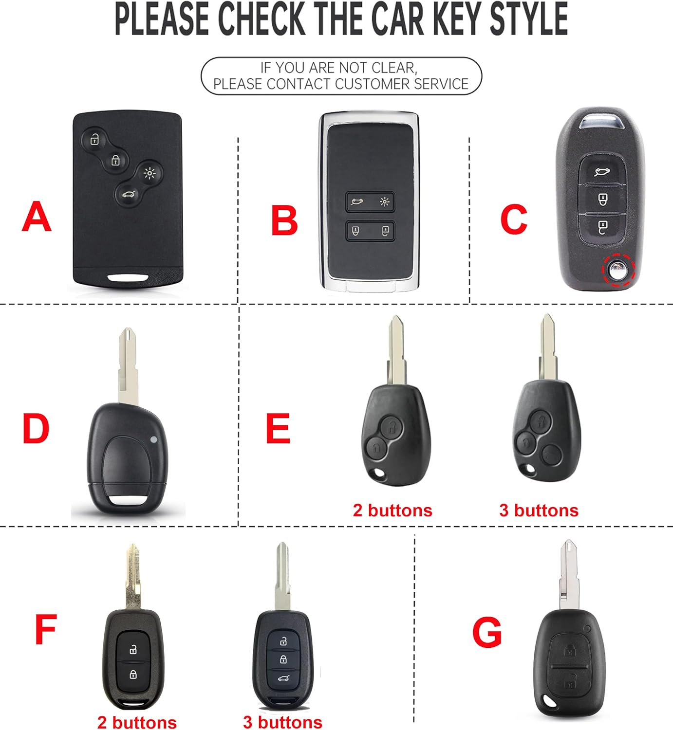 Ontto TPU Car Key Fob Cover Compatible with Renault Captur Koleos Austral Espace Megane Grand Scenic Sandero Dacia Duster Key Holder Smart Case Shell Keyring Keychain Styling Accessories Beige B image number 5