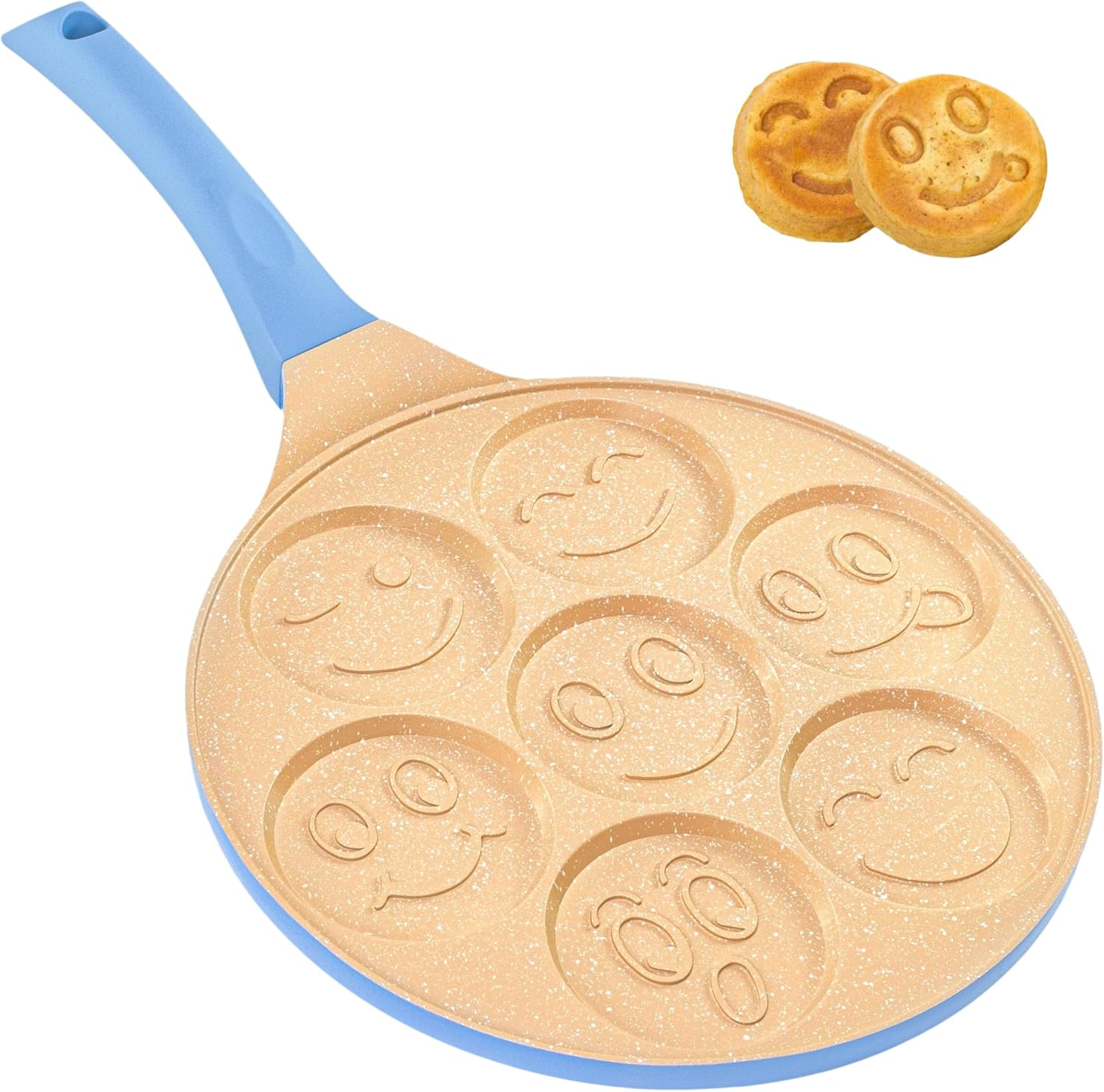 Erreke Pancake Pan, Non Stick Crepe Pan, All Types of Kitchens and Induction Hobs, Fun Design for Kids and Cooking, Soft Touch Handle, 26 Cm, Pink Color.