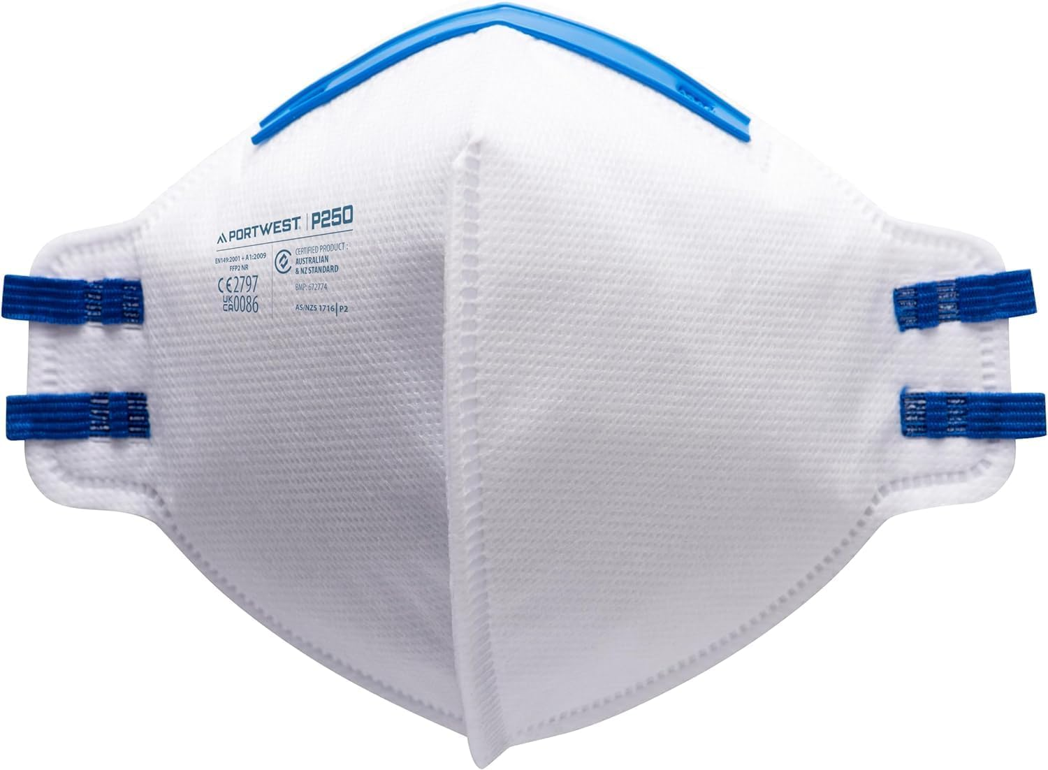 Portwest P250 Disposable FFP2 Fold Flat Respirator Face Mask (Pack of 20) White image number 1