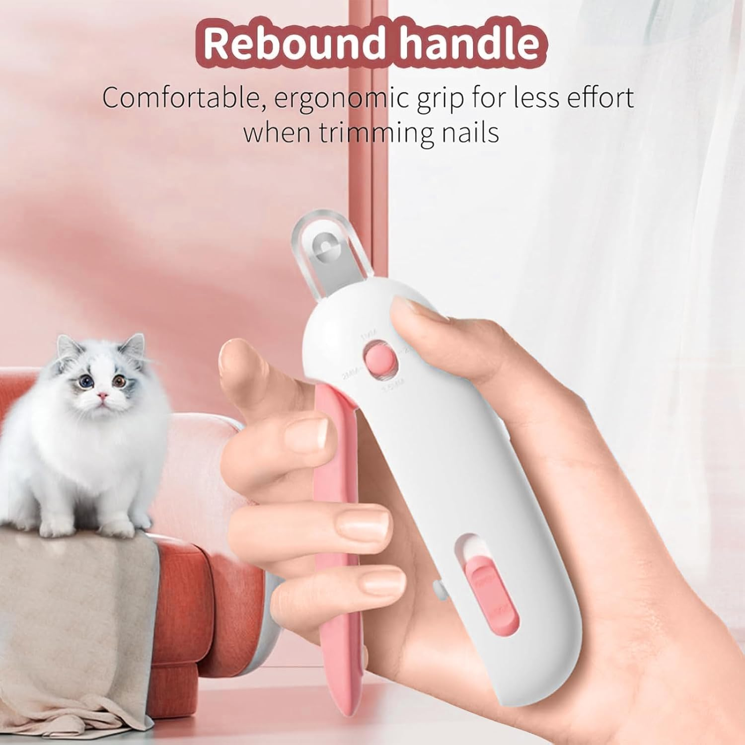LUPAPA Cat Nail Clippers with Nail File, Adjustable Aperture Cat Nail Trimmer for Pets Claw Care Pet Grooming