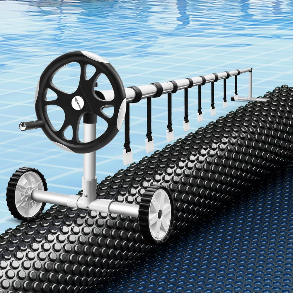 Aquabuddy Pool Cover 600 Micron Solar Heat Blanket 9.5X5M W/ 5.55M Roller Black image number 2