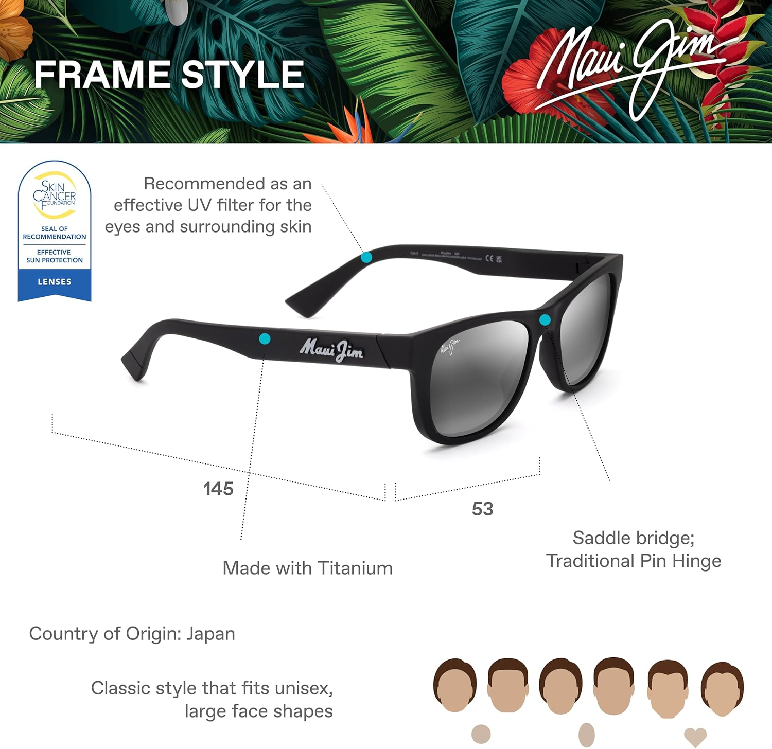 Maui Jim Unisex Kaulike Polarised Sunglasses, Matte - Matte Transparent Grey image number 7