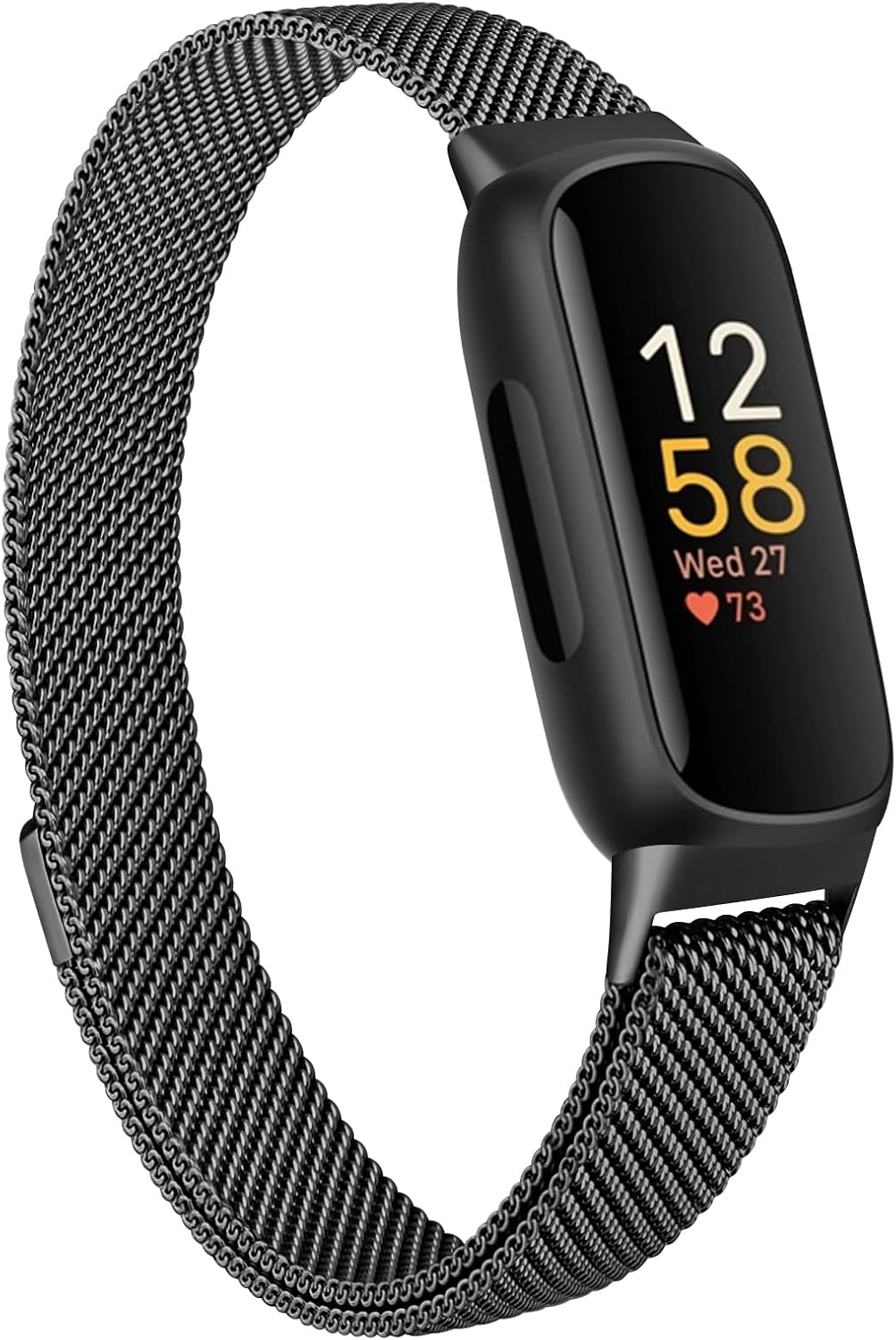 Leonids for Fitbit Inspire 3 Bands, Stainless Steel Mesh Loop Writband Straps for Fitbit Inspire 3 Fitness Tracker for Women Men