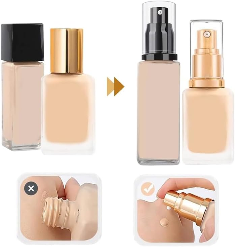 Chris.W 2Pack Foundation Pump Compatible with Maybelline Fit Me Liquid Foundation Makeup(Gold+Black) image number 1