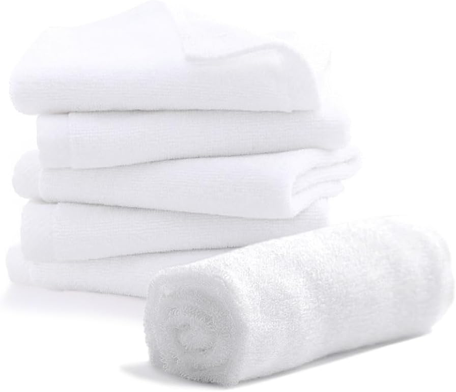 6 Pack 12 X 12 Inch Flannel Face Cloths, Face Cloth Towel Bamboo Cotton Absorbent Soft Reusable Facial Cleansing Wash Towel for Baby Kids Adults, Home Spa Beauty