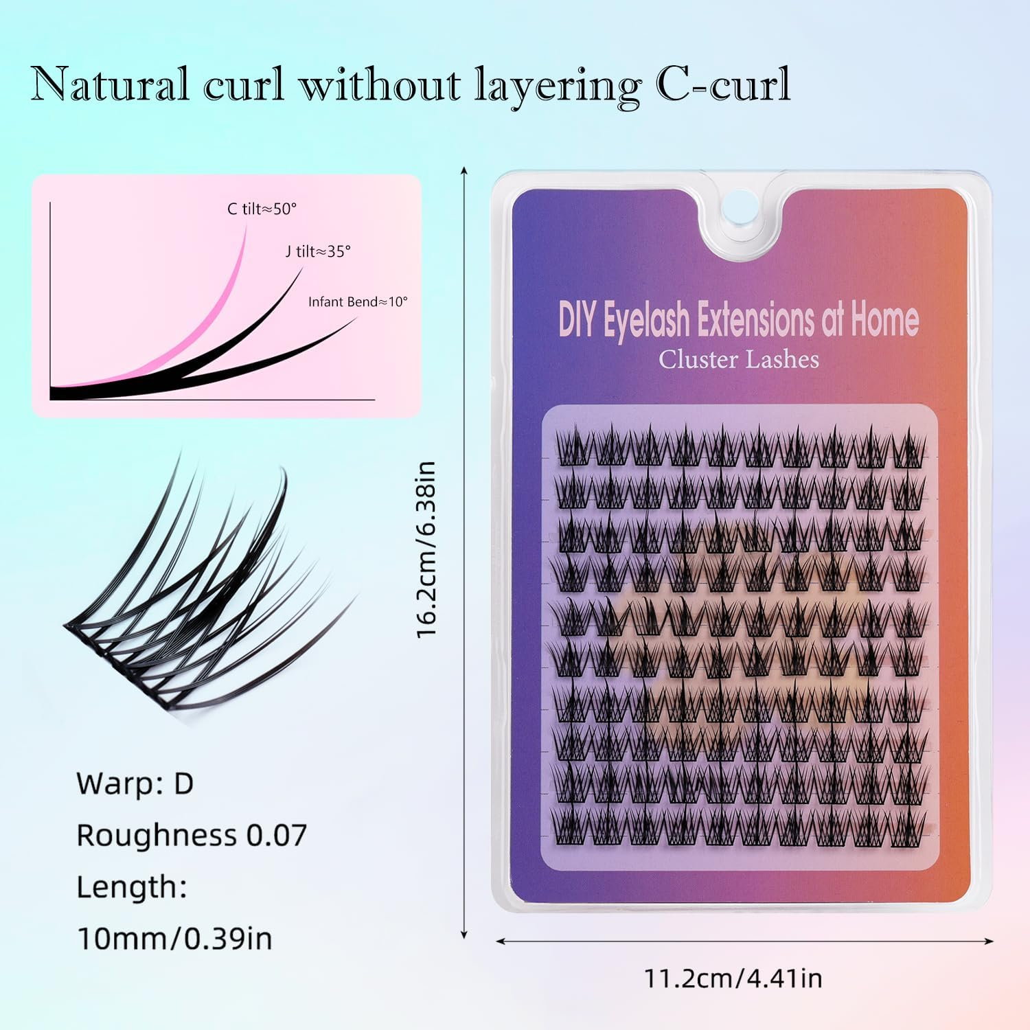 TORMEN Sectional Self Adhesive Eyelashes 100 Pcs No Glue Needed Pre Glued Lash Clusters Natural Wispy Press on Individual Lashes Reusable DIY Eyelash Extensions (Trilogy) image number 5