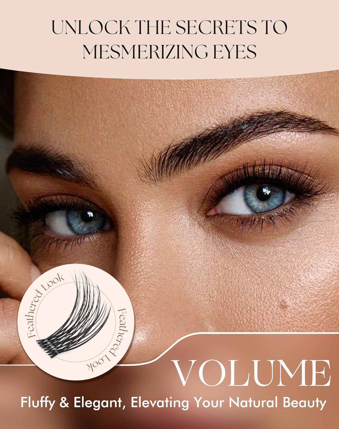 Lashes Clusters Individual Eyelashes Extensions Wispy DIY Eyelash 184Pcs Fluffy Cluster Natural DIY at Home False Lashes Extension 8Mm-14Mm-Glam02 image number 1