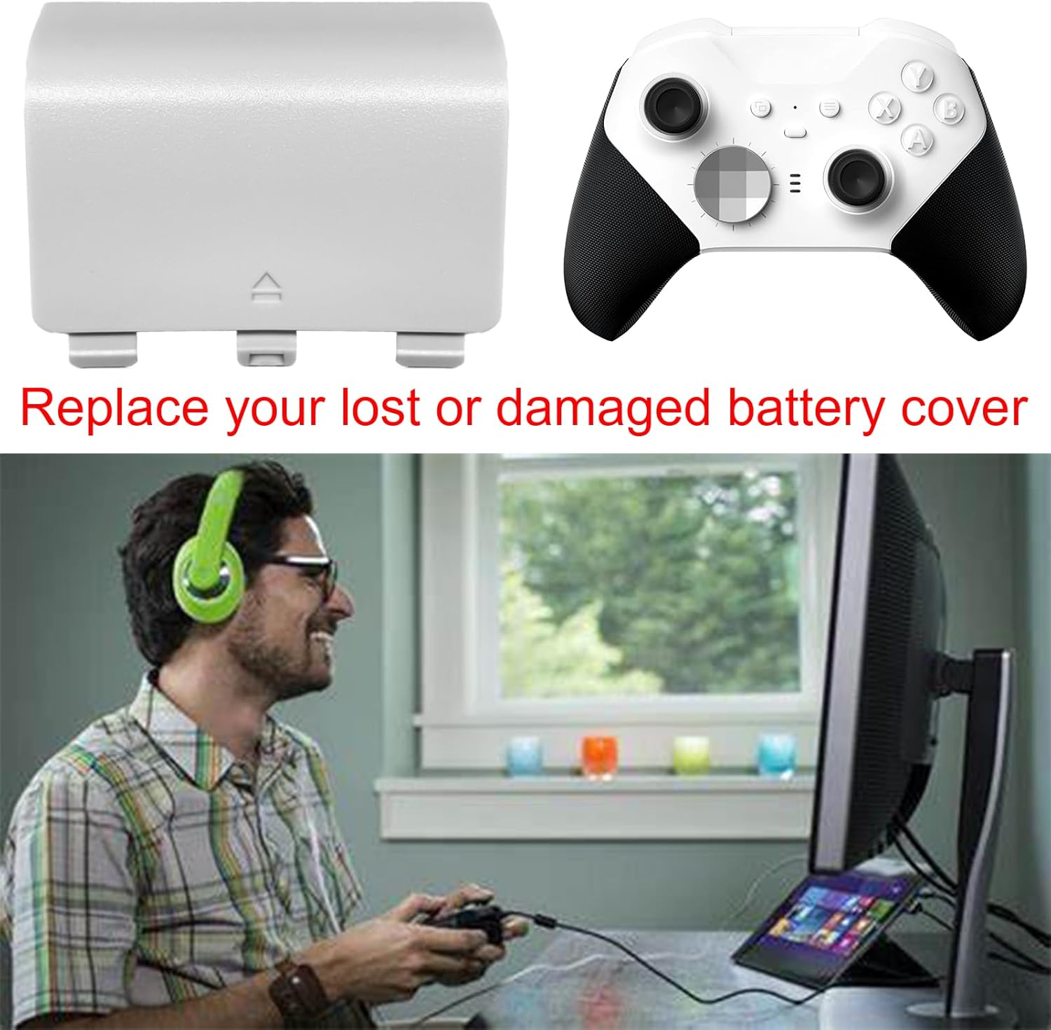 4 Pack Battery Back Cover for Xbox Series X Controller, Battery Back Shell Repair Part for Xbox Series X/Series S Controller (Black&White) [Xbox_Series_S] image number 5