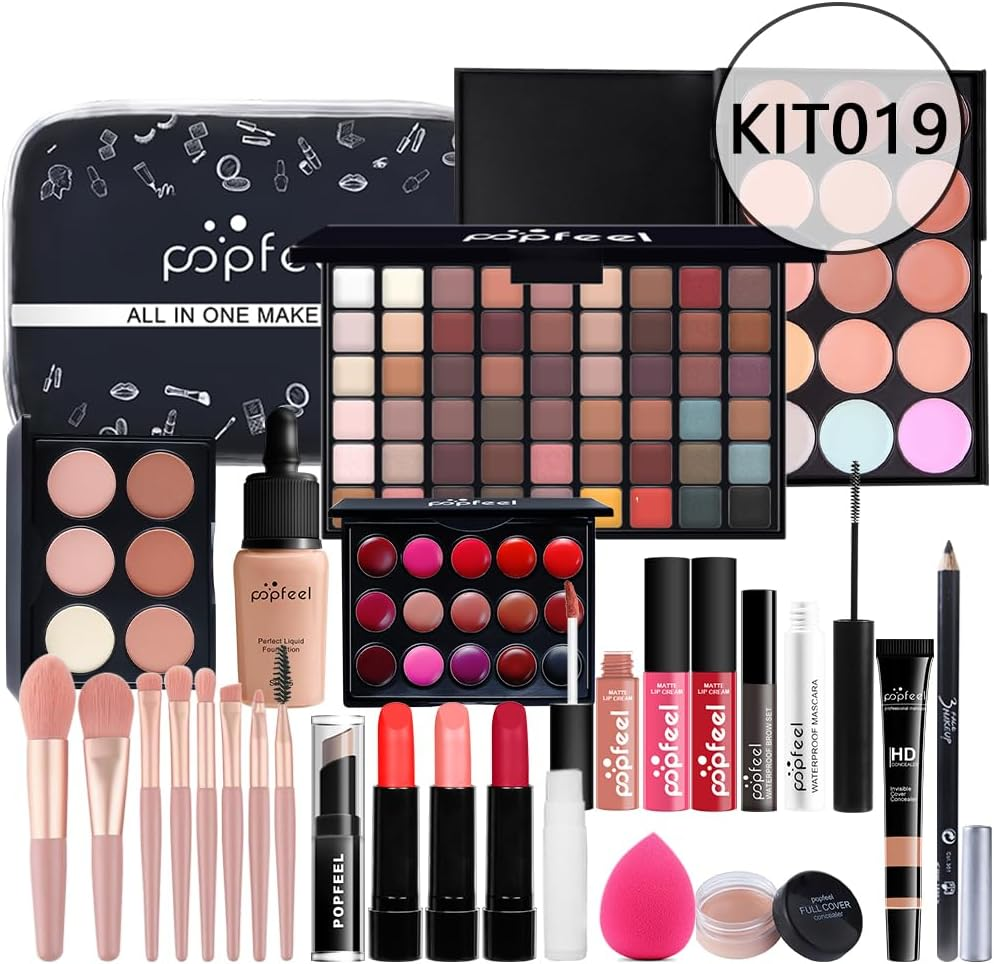 KARUIZI Makeup Kit All-In-One Makeup Gift Set for Women Full Kit, Eyeshadow Palette, Lip Gloss Set, Lipstick, Blush, Foundation, Concealer, Mascara, Eyebrow Pencil,Include Brush Set(Kit019) image number 6