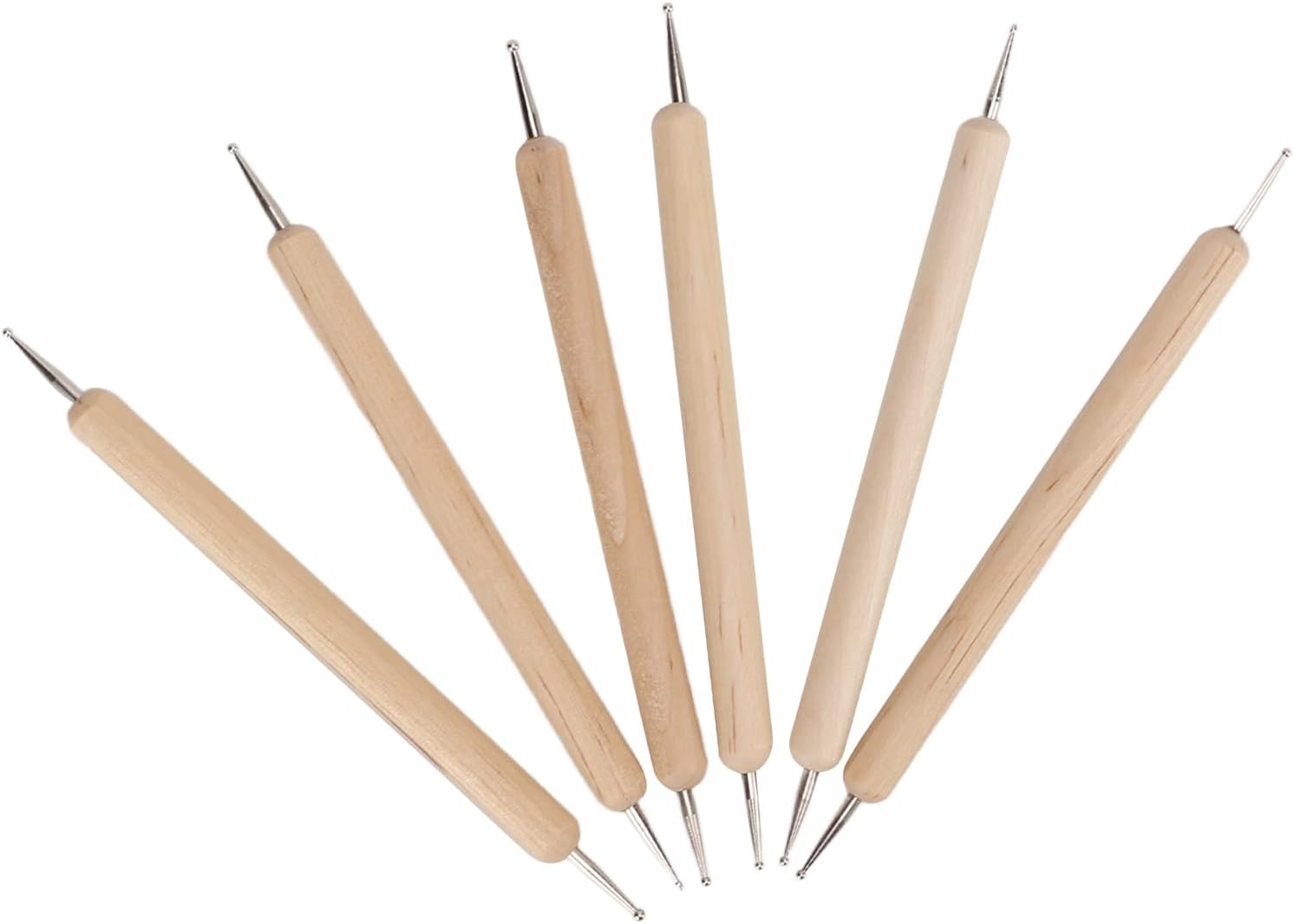 BAOFUYA Embossing Pen Tools with Double End, 6 Pieces Dotting Pen, Nail Art Dotting Tools for Rock Painting, Ceramic Modeling, Embossing image number 1