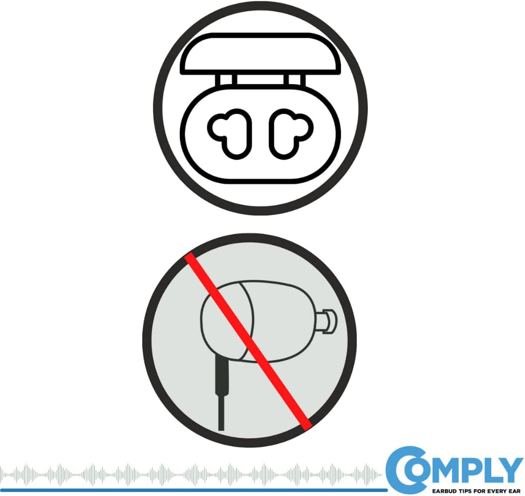 Comply Foam Earbud Tips for Samsung Galaxy Buds2 Pro, Large, Black (3 Pairs) 32-21113-24