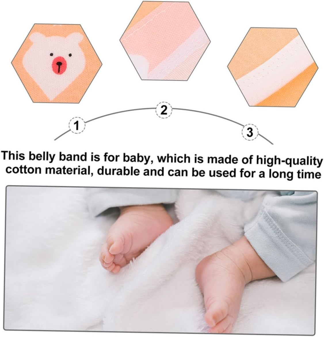 Newborn Cotton Belly Band Baby Navel Strap 80Cm Soft Belly Protector Warm Wrap for Infant Cord Care Autumn Winter image number 1