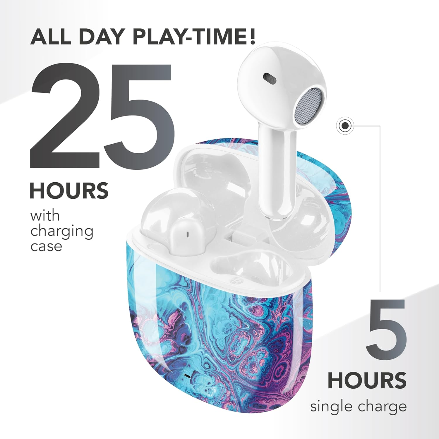 Music Sound - TWS Fantasy Bluetooth Headphones - Capsule Design - Wireless - Charging Case - Microphone - Playback Time up to 25 Hours - and Patterns image number 2