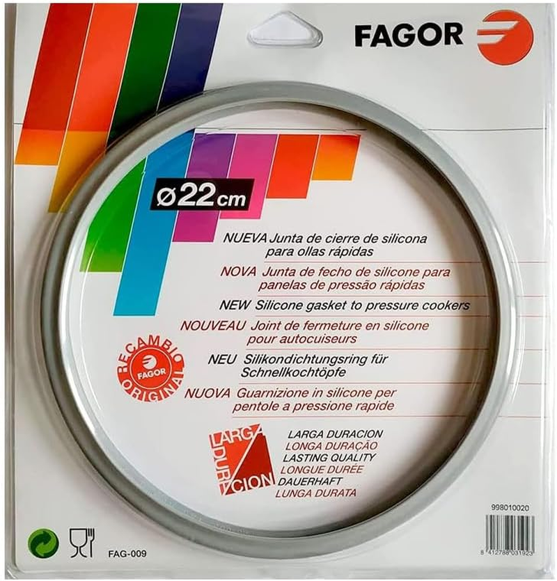 Fagor M18804554 Rubber Pressure Cooker Compatible with Fagor Pressure Cooker with an Inner Diameter of 22 Cm, Silicone, Diameter 22 Cm, Grey image number 6