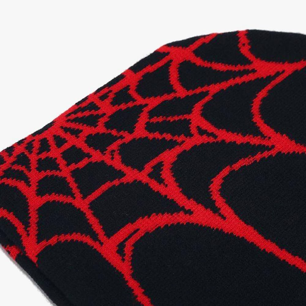 Arcimatto Y2K Spider Beanie Hat Wool Acrylic Knit Skull Cap Winter Warm Streetwear MEA Design Hats for Women Man Teenagers - Black Grey image number 3