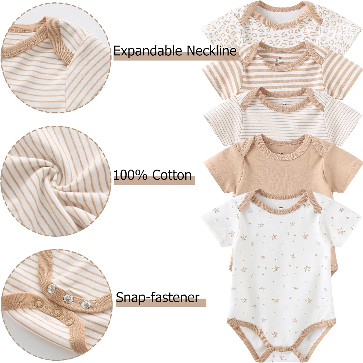 Ruliby Baby Boy Bodysuit and Pant Set Cotton Soft Newborn Clothes Outfits 0-3 Month image number 1