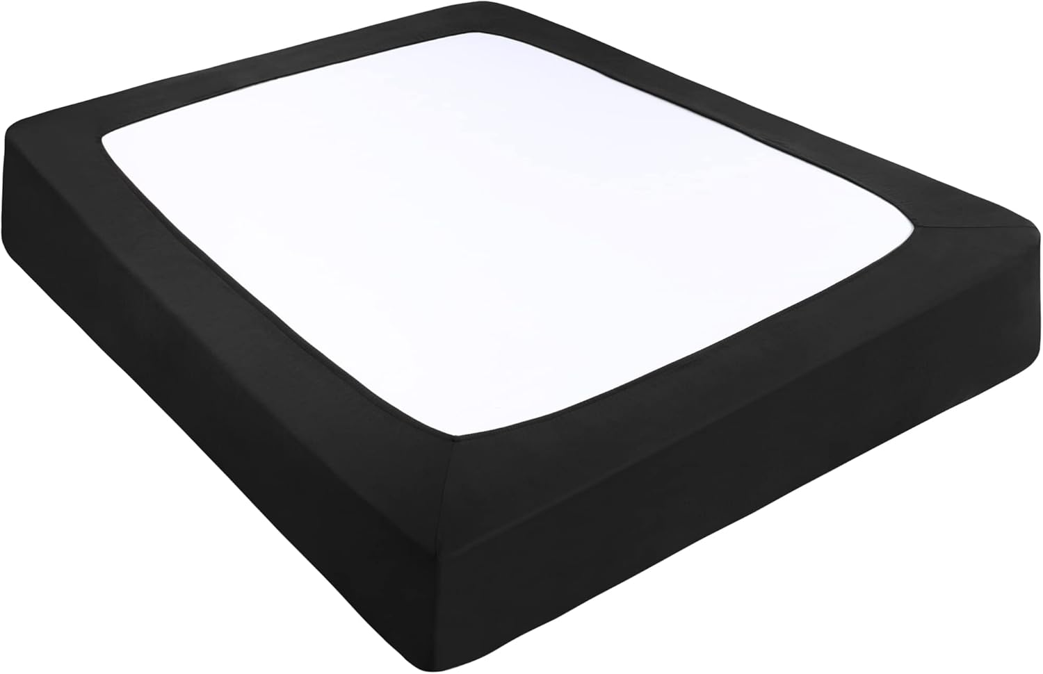 Piccocasa Box Spring Cover Stretchy Fabric Wrap around 4 Sides Bed Skirt Wrinkle Free for Home, Elastic Mattress Cover Fits Mattress up to 14" White Queen