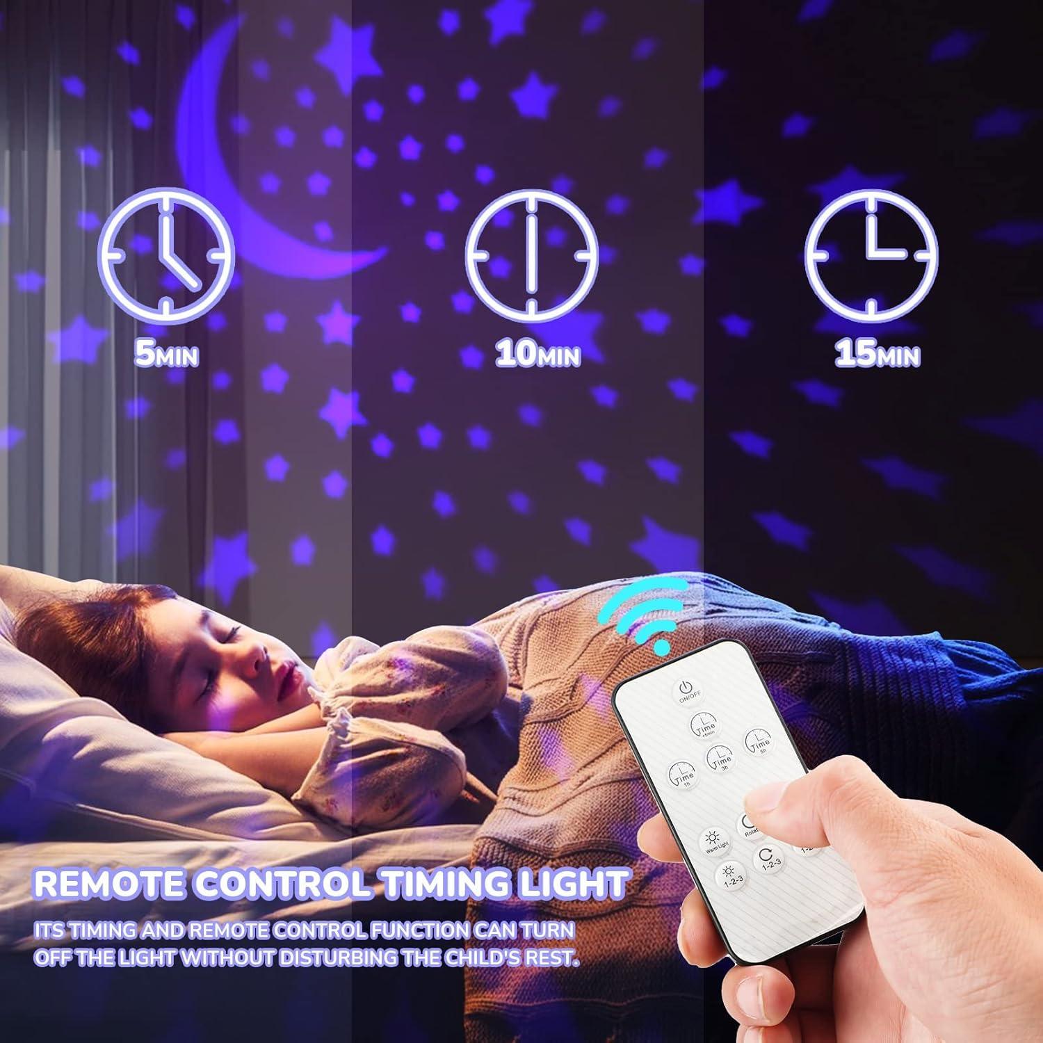 Star Projector for Kids Bedroom,Star Night Light Projector with Timer & Remote Control,Rotating Star Sky Moon Light with 8 Colors Options,Sleep Helper Gift Toys for 2-10 Year Old Girls Boys (Pink) - Black image number 2