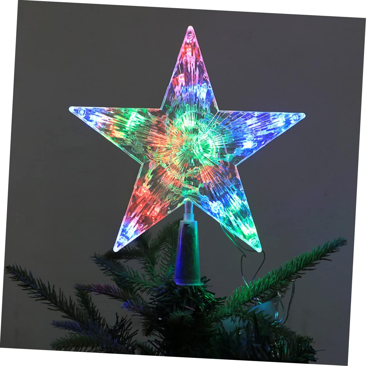 Tree Top Star Plastic Christmas Tree Topper Decorative Xmas Ornament Easy to Use image number 6
