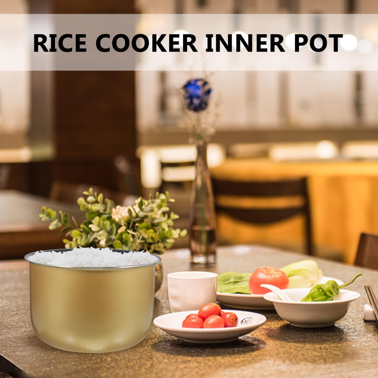 Amosfun Rice Cooker Inner Pot Replacement 5L Aluminium Alloy Non-Stick Coating Universal Compatible with Midea Electric Rice Cooker 14.8 Cm High Kitchen Accessories image number 5