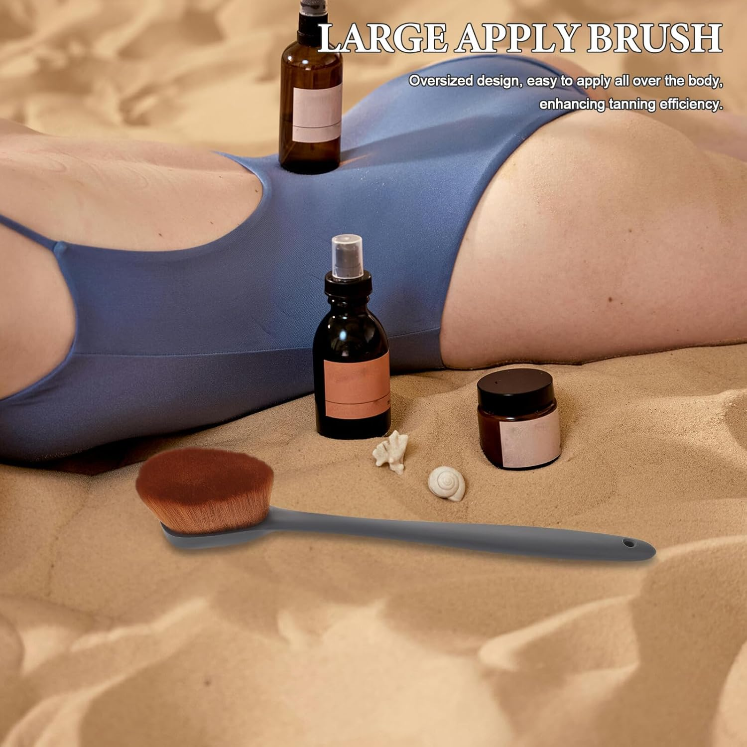 SHERCHPRY Back Tanning Applicator Brush for Body Lotion Extra Large Self Tanner Brush with Plastic Handle for Even Cream Application at Home, Travel and Gym Skin Care image number 4