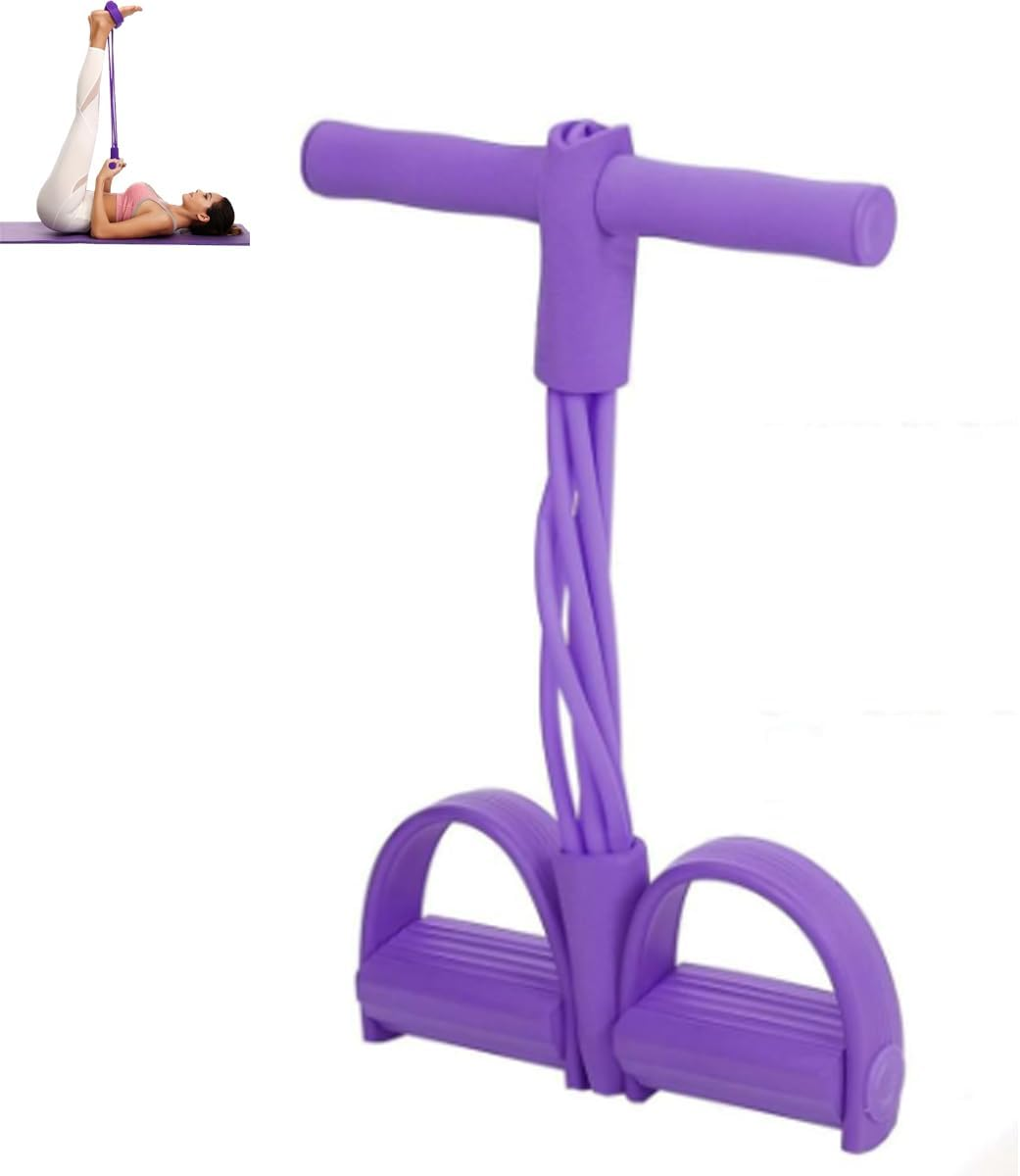 6-Tube Pedal Resistance Band, Premium Elastic Tension Rope for Full Body Workout, Natural Latex Fitness Bands for Strength Training,Yoga Stretching Slimming Training, Home Gym Exercise Equipment image number 1