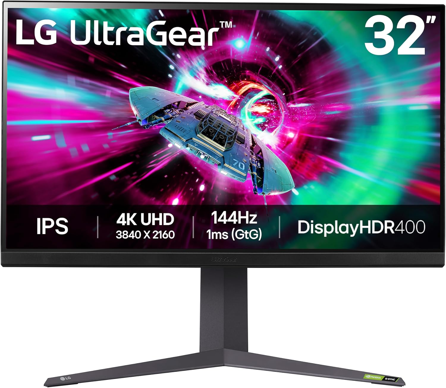 LG Ultragear 4K Gaming Monitor 32GR93U, 31.5 Inch, 4K, 144Hz, 1Ms Gtg, IPS Display, HDR 10, NVIDIA G-Sync & AMD Freesync Compatible, Smart Energy Saving, Displayport, HDMI image number 5