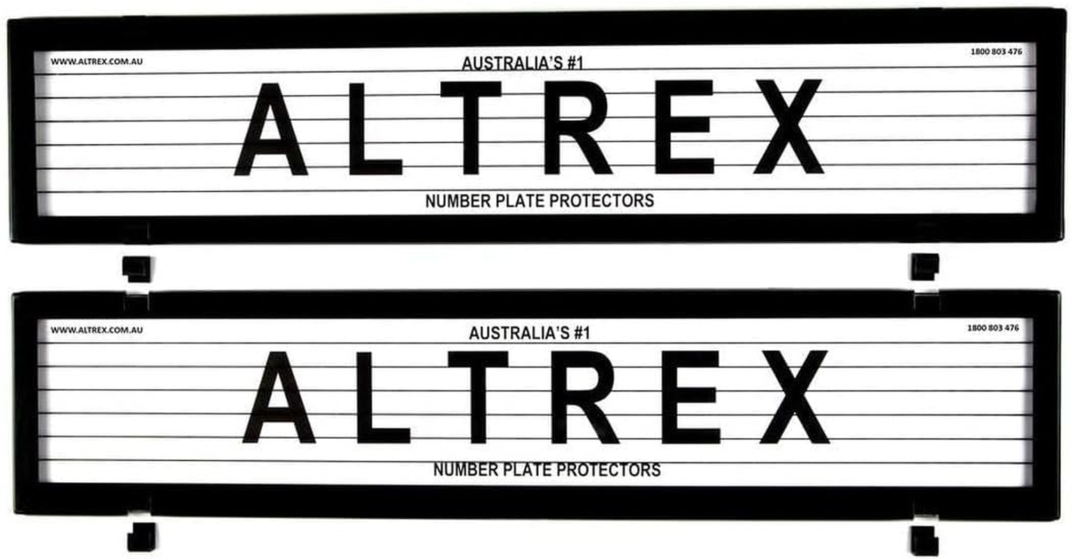 Altrex Number Plate Protectors - Ultimate European Black Lined 6LE