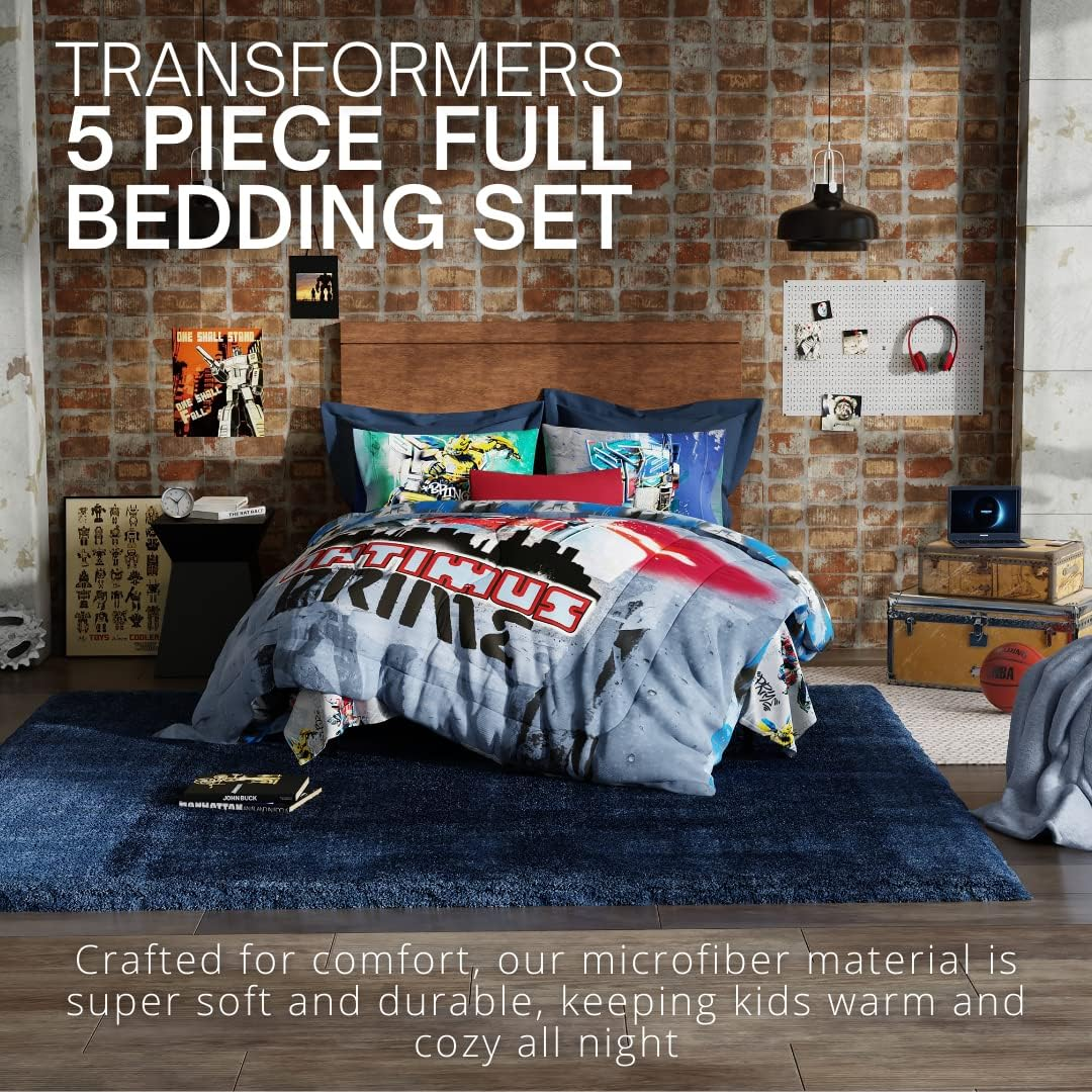 Franco Transformers Rise of the Beasts Optimus Prime Kids Super Soft Comforter and Sheet Set with Sham, 5 Piece Full Size, (Official Licensed Product) image number 6