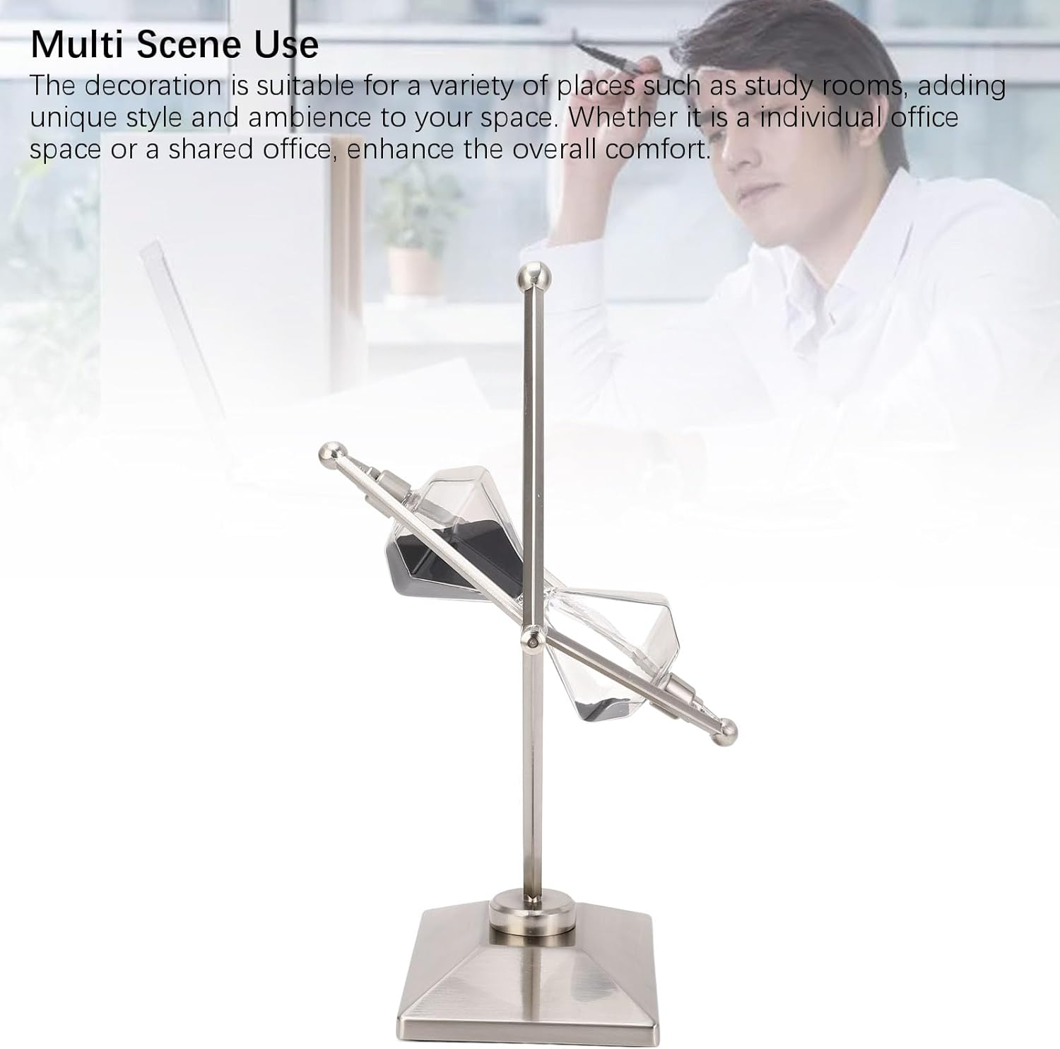 Retro Sandglass Watch, 30 Minute Rotatable Sand Clock Study Accessories Metal Hourglass Timer for Desk Bookshelf image number 6