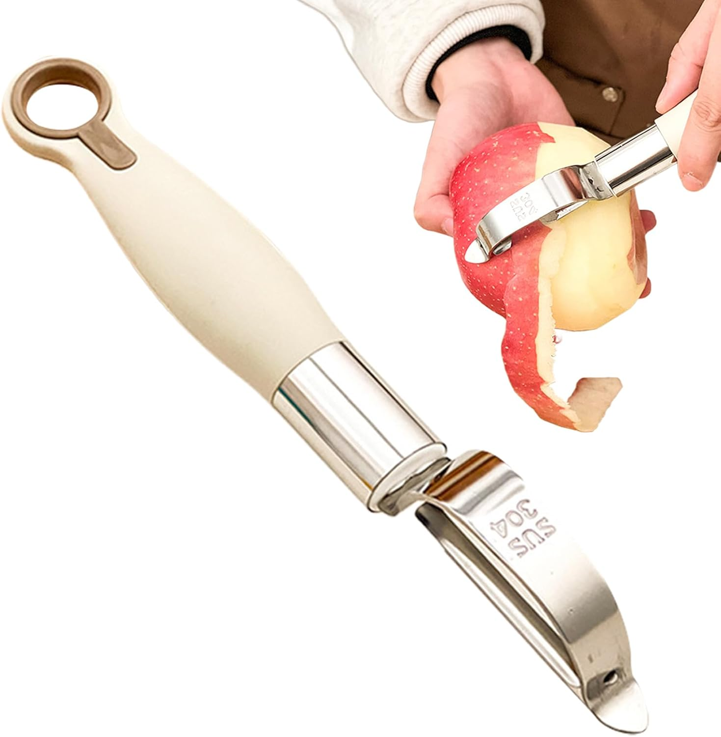 Vegetable Peeler | Carrot Peeler Stainless Steel,Rust Resistant Slicer Grater with Ergonomic Non-Slip Handle, Kitchen Gadgets Dishwasher Safe for Fruit Veggie image number 2