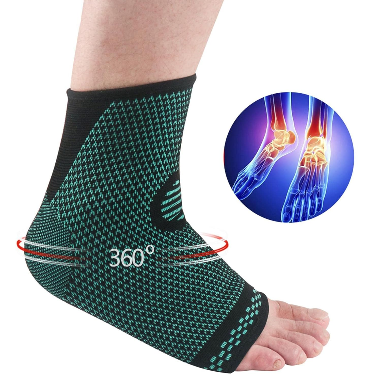 Ankle Brace for Basketball Players to Support Feet Male Female Size M, Green, 2 Pcs image number 5