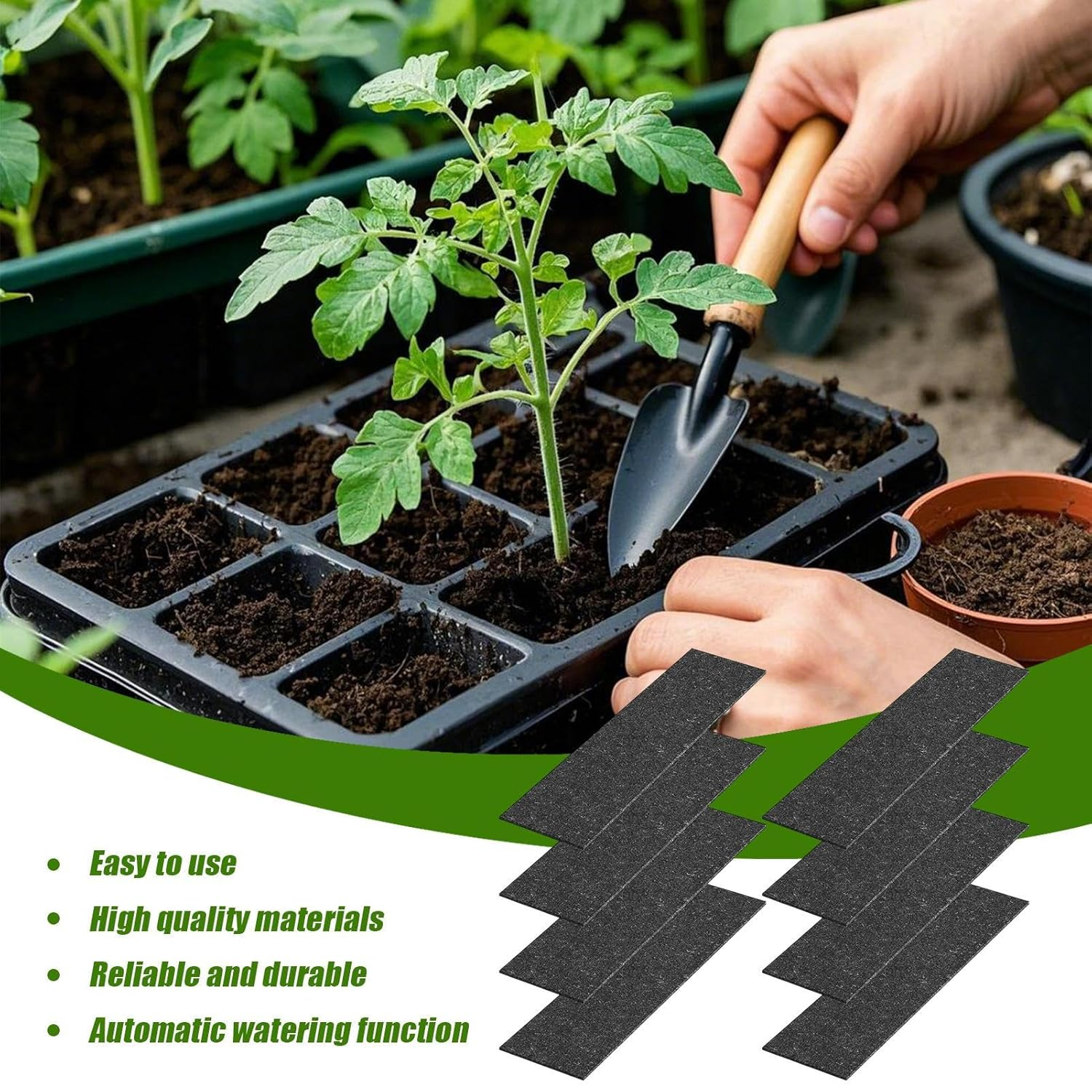 Capillary Matting for Plants - 8X Growing Mats, Absorbent Water Retention Layer, Durable Plant Propagation Sheet, Eco-Friendly Gardening Material | Efficient Greenhouse Seeding Starting Lawn - 33*20Cm image number 3