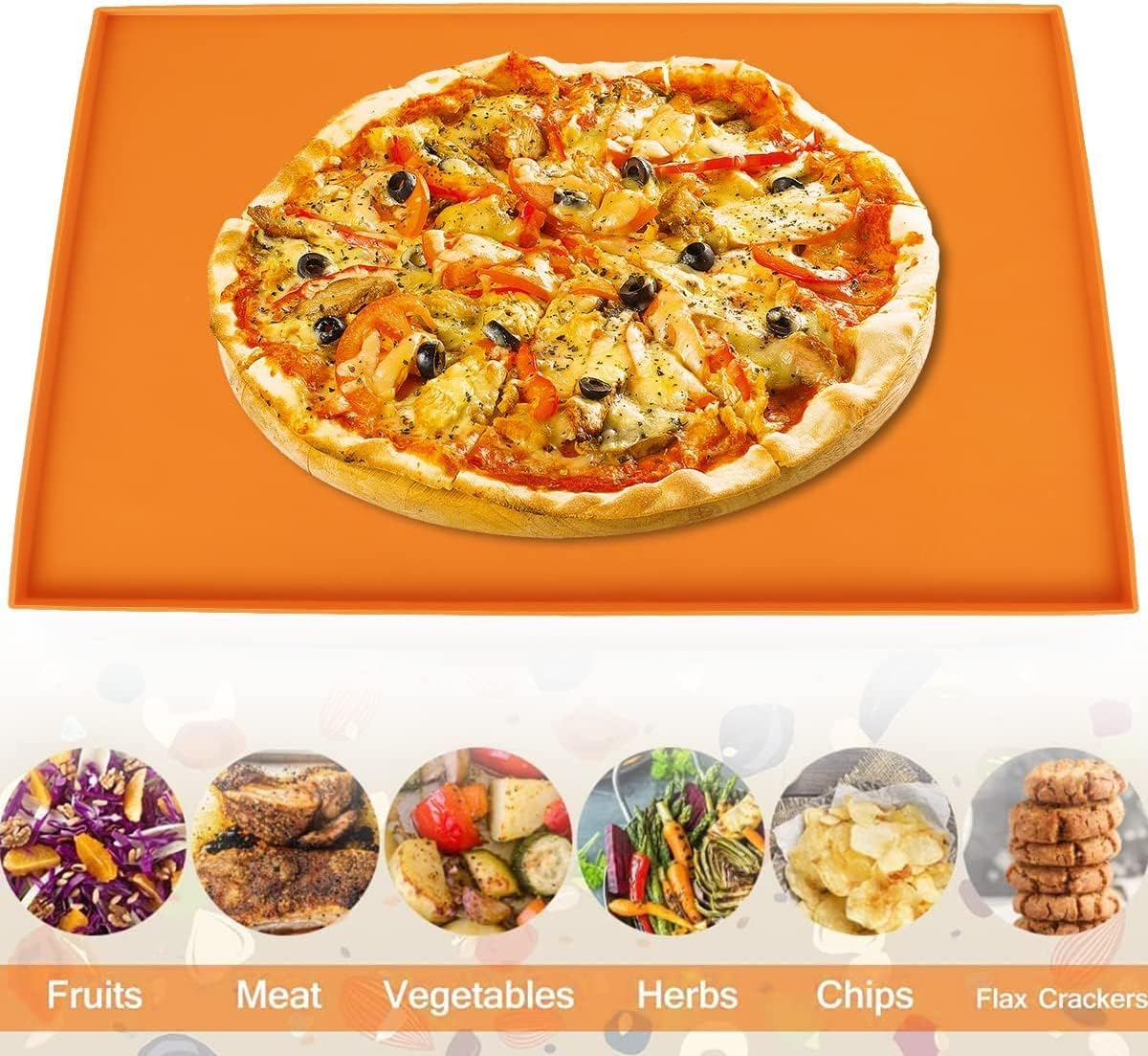 4Pcs Silicone Dehydrator Sheets with Silicone Scraper, Non-Stick Food Fruit Dehydrator Trays Baking Mats Reusable Mat for Making Fruit Leather Vegetables Herbs image number 4