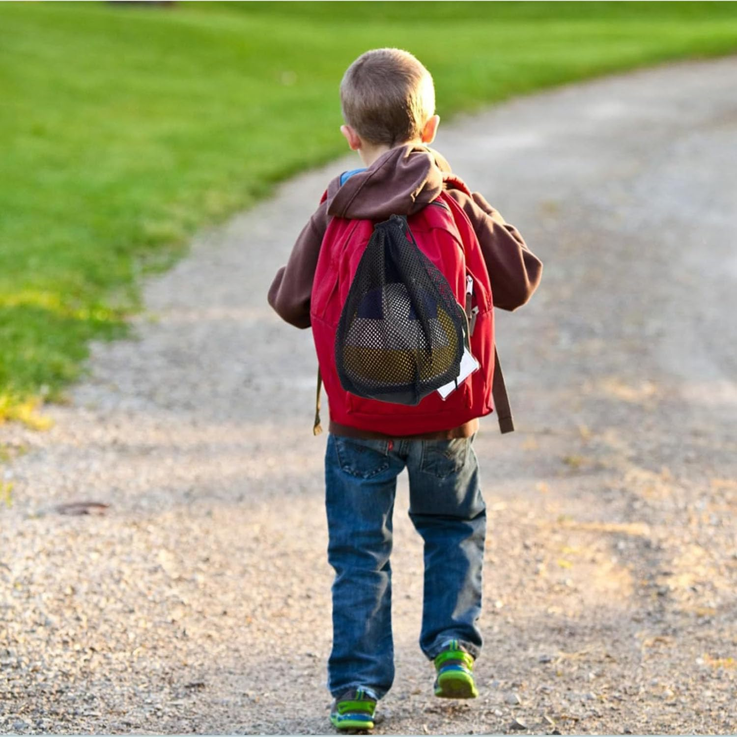 2-Pack Mesh Sports Ball Storage Bags with Backpack Clip & Hanging Rack &ndash; Breathable Basketball Soccer Volleyball Tote Net Bag for Equipment Organizer image number 3