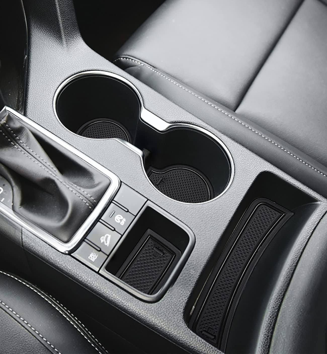 Auovo 2021 Anti-Dust Mats for Kia Sportage KX5 Accessories 2017 2018 2019 2020 2021 2022 Custom Interior Cup Holder Inserts Center Console Door Pockets Liners 15Pcs (Red Trim)