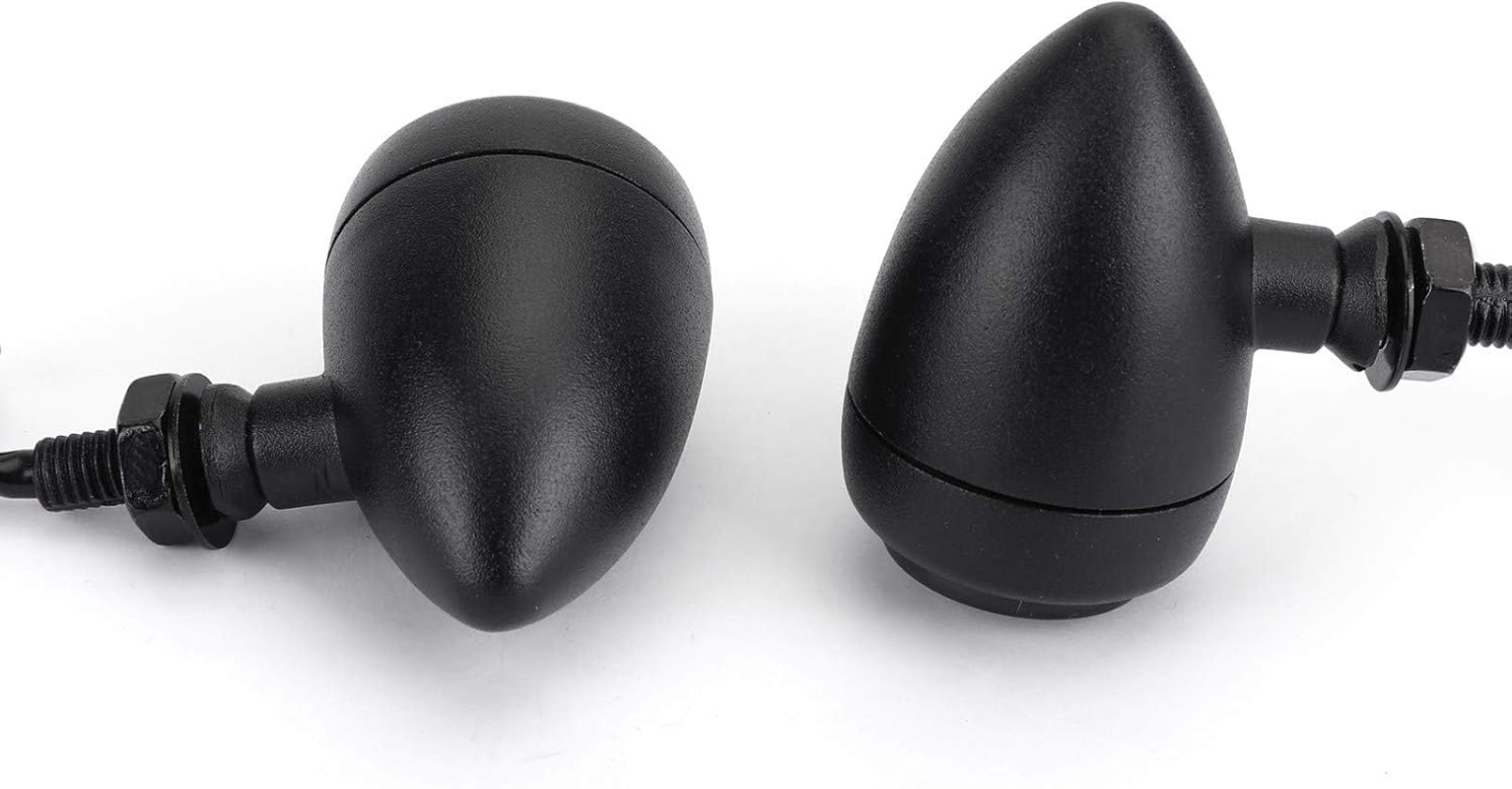 Areyourshop LED Motorcycle Bullet Turn Signals Indicators for Ha-Rley Chopper Cafe Racer Black image number 4