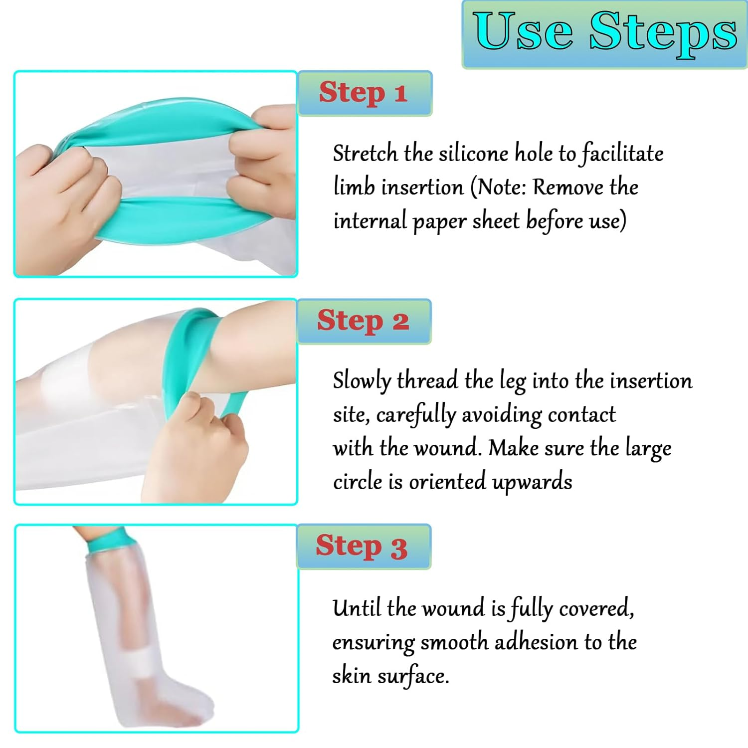 Waterproof Leg Cast Cover for Shower, Reusable Adult Plaster Protector, Elastic Shower Cover image number 3