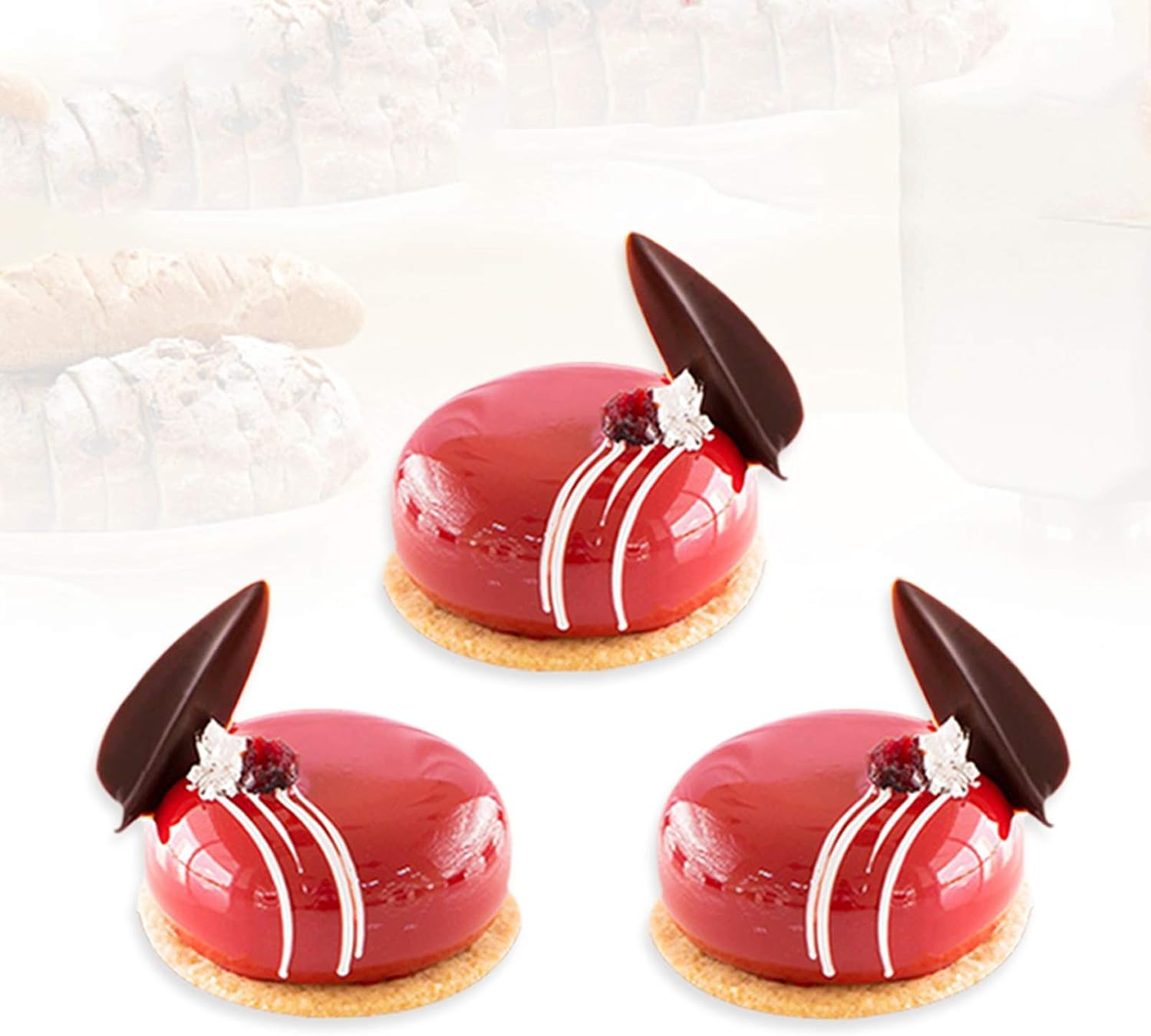 Silicone Cake Mold for Baking，8 Holes 3D Stone round Shape Silicone Mousse Cake Pop Form,Non-Stick Candy Chocolate Jelly Baking Mould Tray,Pastry Cheesecake Pudding Bread Decorating Tool for Homemade