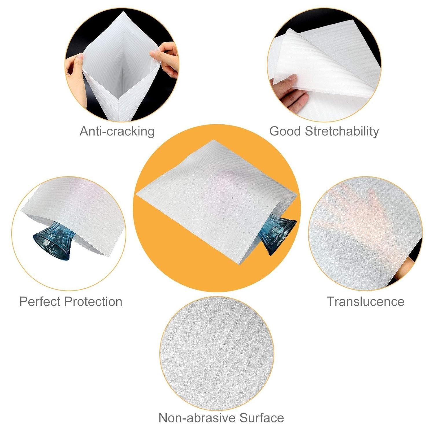 12 X 12 Inch Foam Pouches, 50 Count China Moving Supplies for Packing/Shipping Box, Cushion Foam Wrap Pouches Packing Cushioning Supplies for Protecting Dishes Porcelain Glasses Plates Fragile Items image number 6