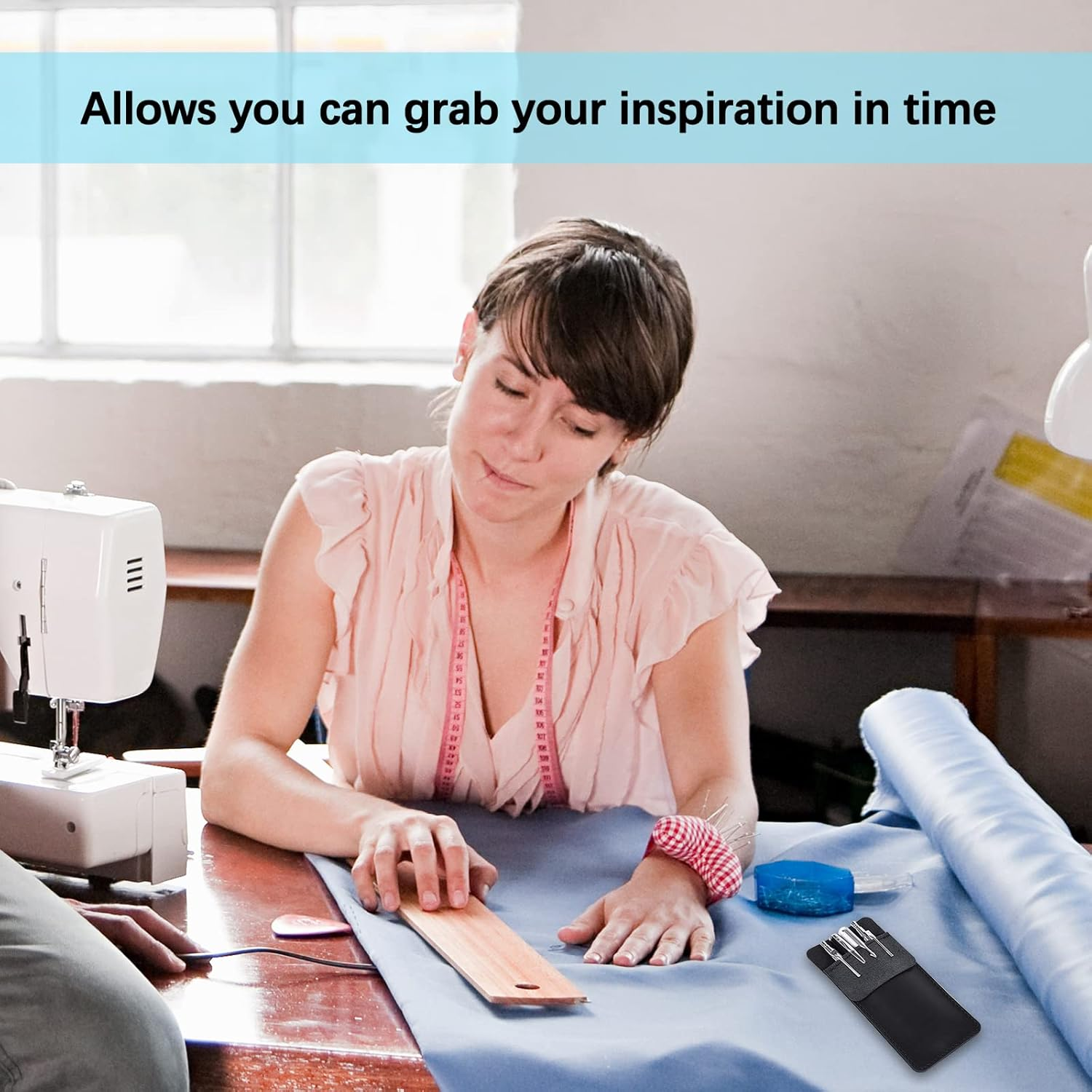 4 Packs Pocket Protector, FHDUSRYO Multi-Purpose Leather Pen Pouch Holder Organizer, Pens Pocket Protector for Pens Pointers Pencils Ruler image number 4