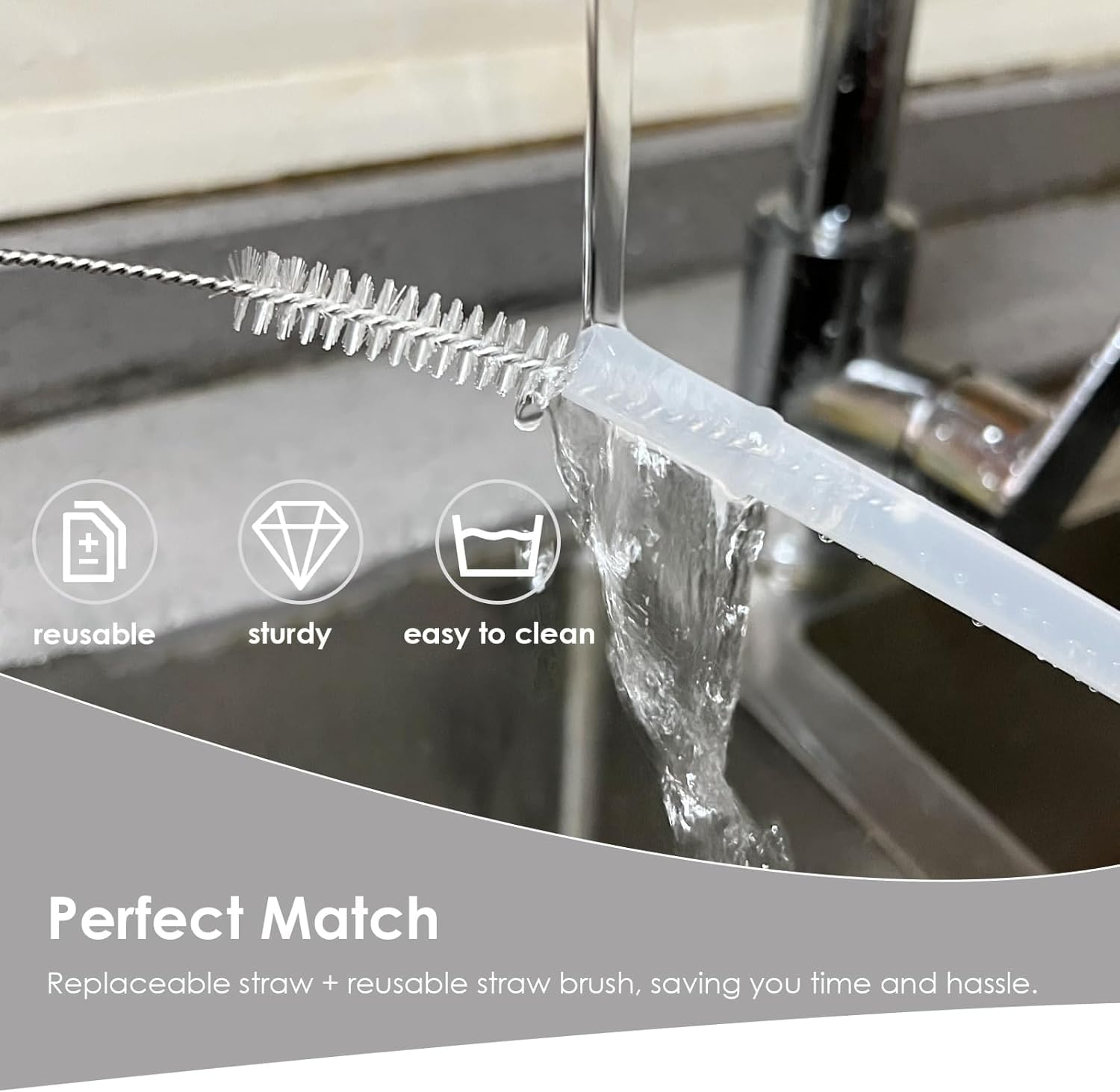 Replacement Straws Compatible with YETI Rambler Jr. 12 Oz Kids Bottle-Yeti Rambler Kids Straws Replacement-Accessories Set Include 6 BPA-FREE Straws and 2 Straw Cleaning Brush image number 6