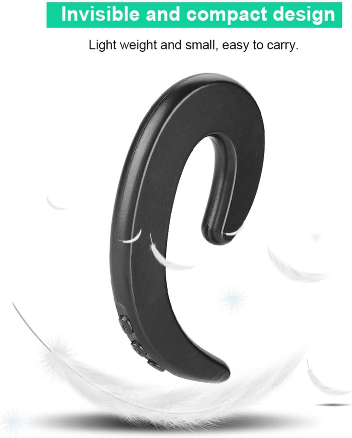 Bluetooth Headphones Wireless Pain Free Bone Conduction Headphones for Hands-Free Use (Black) image number 4