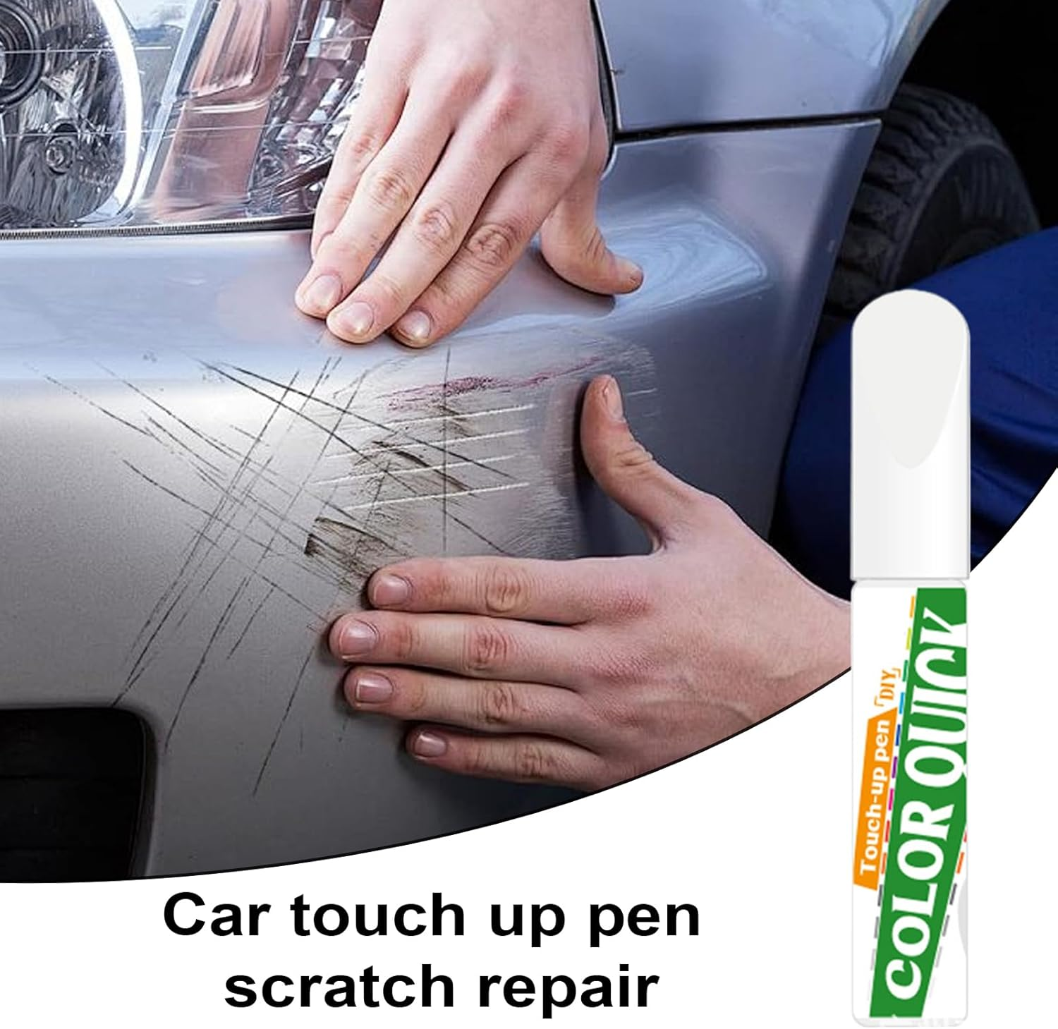 Car Scratch Repair Pen,Fix Scratches on Car Pen - Quick Drying 12Ml Automotive Remover Blemish Quick Fix for Rim Wheel Bumper Exterior - Blue image number 3