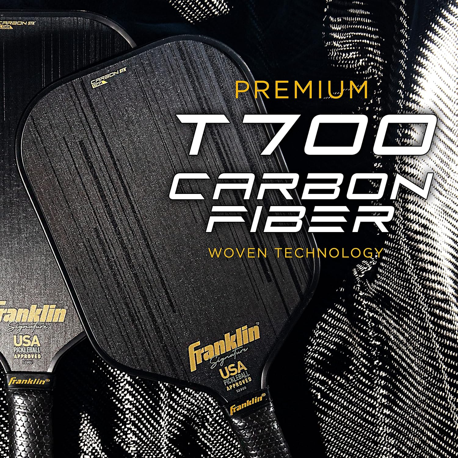 Franklin Sports Pro Pickleball Paddles-Signature Series STK Carbon Fiber-Pickleball USAPA Approved-Polypropylene Core image number 5