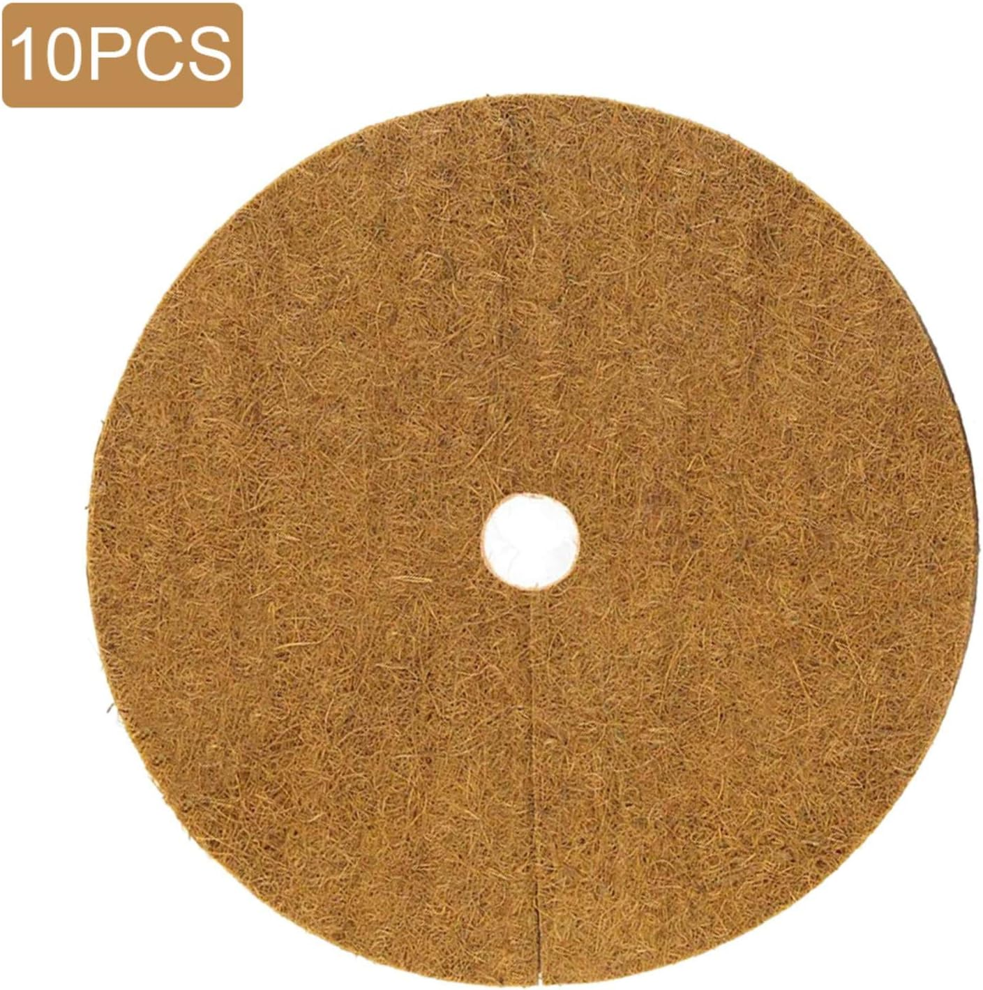 Palm Fiber Disc Mat, Coconut Mat, 10 Pieces, Coconut Liner, Plant Pot, Fiber Liner, Coconut Liner Ring, Reduces Moisture Evaporation, Prevents Drying, Suppresses Weed Growth, Reduces Temperature, - 30Cm image number 3